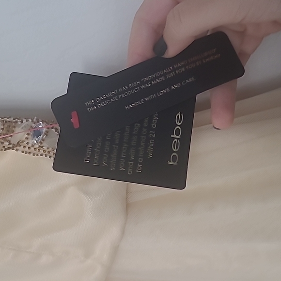 NWT Bebe Two Piece Embellished Gown Formal Sleeveless Toulle Skirt - Picture 5 of 7